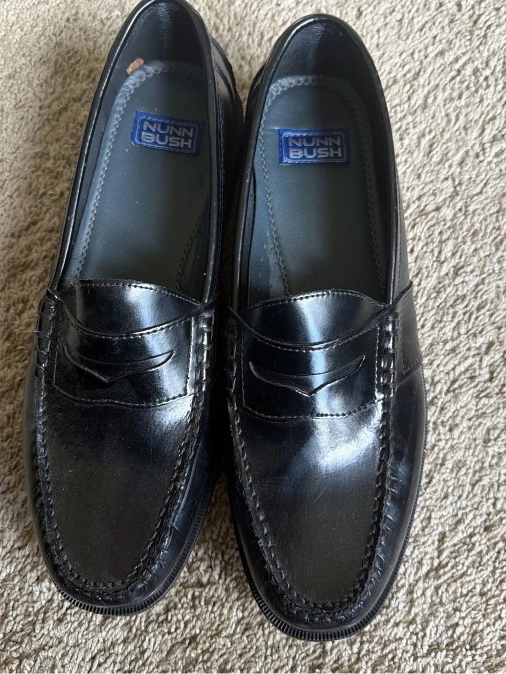 Nunn Bush Black Leather Penny Loafers - Classic Slip-On